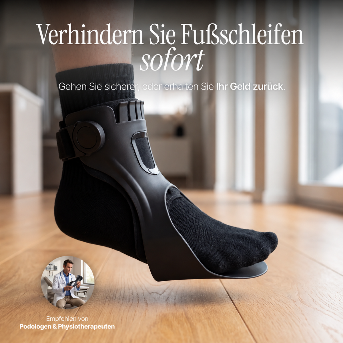 Foot Drop Walking Support — Fußschleifen und sichereres Gehen — DE