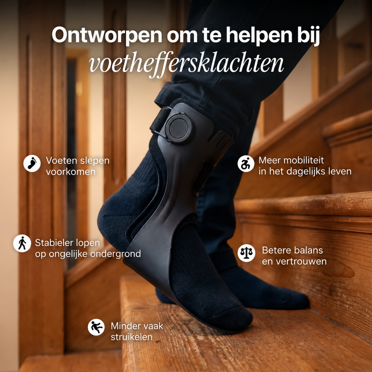 Foot Drop Walking Support — voetheffersklachten en dagelijkse mobiliteit — NL
