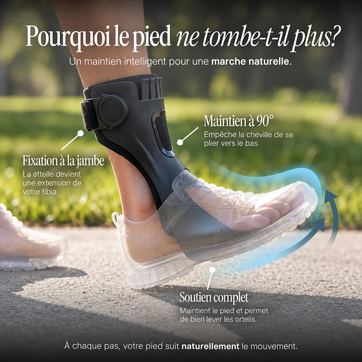 Foot Drop Brace — maintien à 90 degrés et soutien du pied — FR