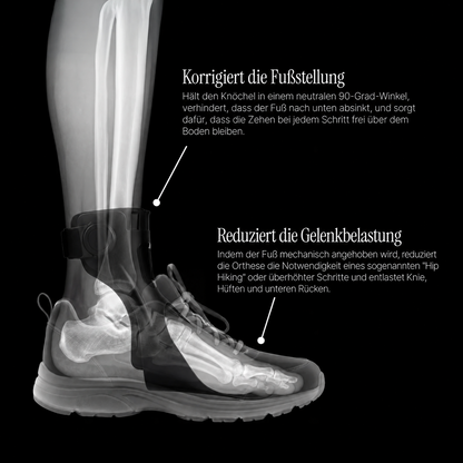 Foot Drop Walking Support — Fußstellung und Gelenkbelastung — DE