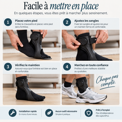 Foot Drop Brace — installation en quatre étapes — FR